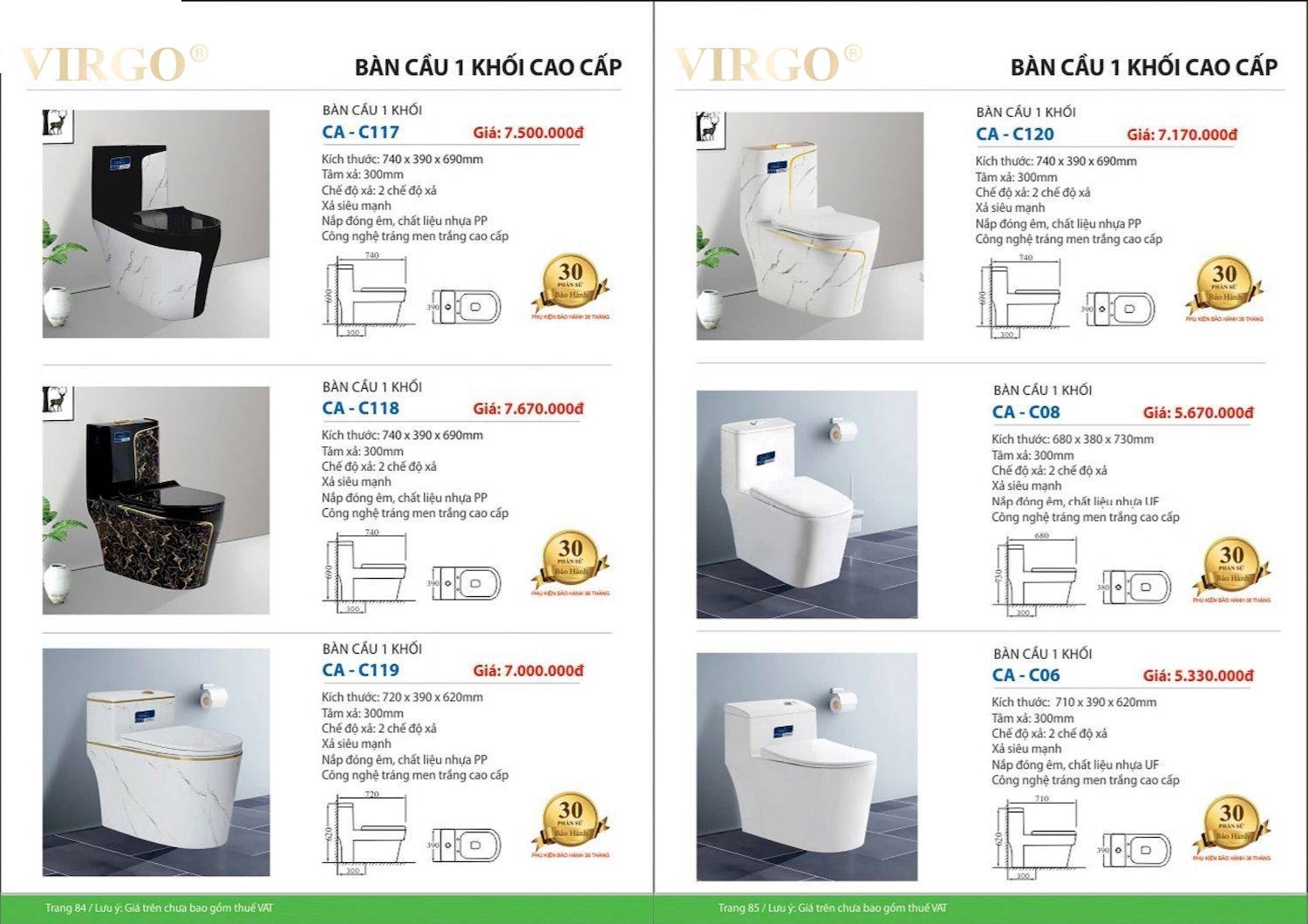 Catalogue và bảng giá Thiết bị vệ sinh VIRGO mới nhất /Page 43